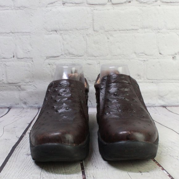 Roper Performance Brown Ostrich Leather Slip On Comfort Loafer Shoes Size 7 - Picture 4 of 9